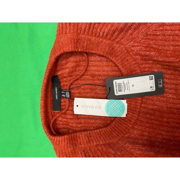 NWT Vero Moda Burnt Orange Leroya Crew Neck Pullover Sweater  Size XL - Picture 10 of 15